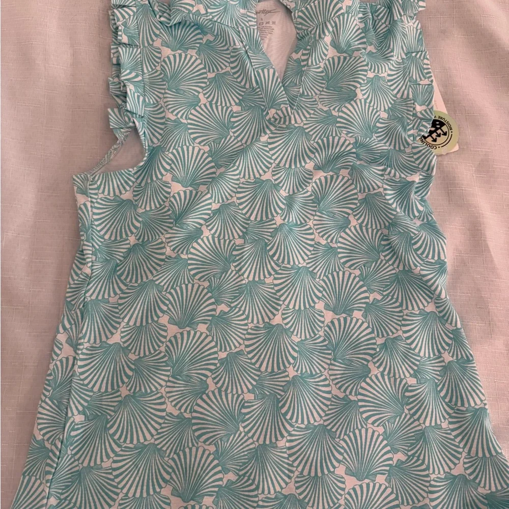 Gottex teal and White Shell-Print golf skort and top - Picture 6 of 6